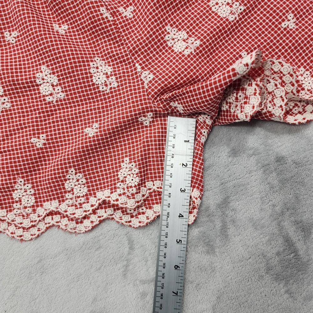 NEW Newin Ella Shorts Womens L Red Gingham Floral Lace Shabby Chic Cottagecore - Picture 12 of 14